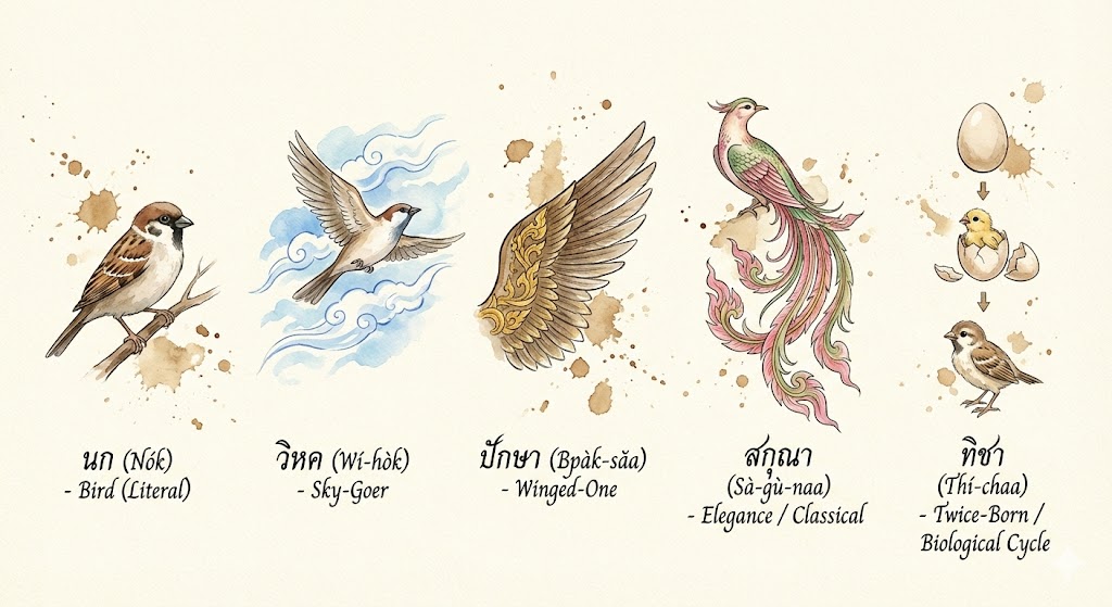 Bird in Thai Language