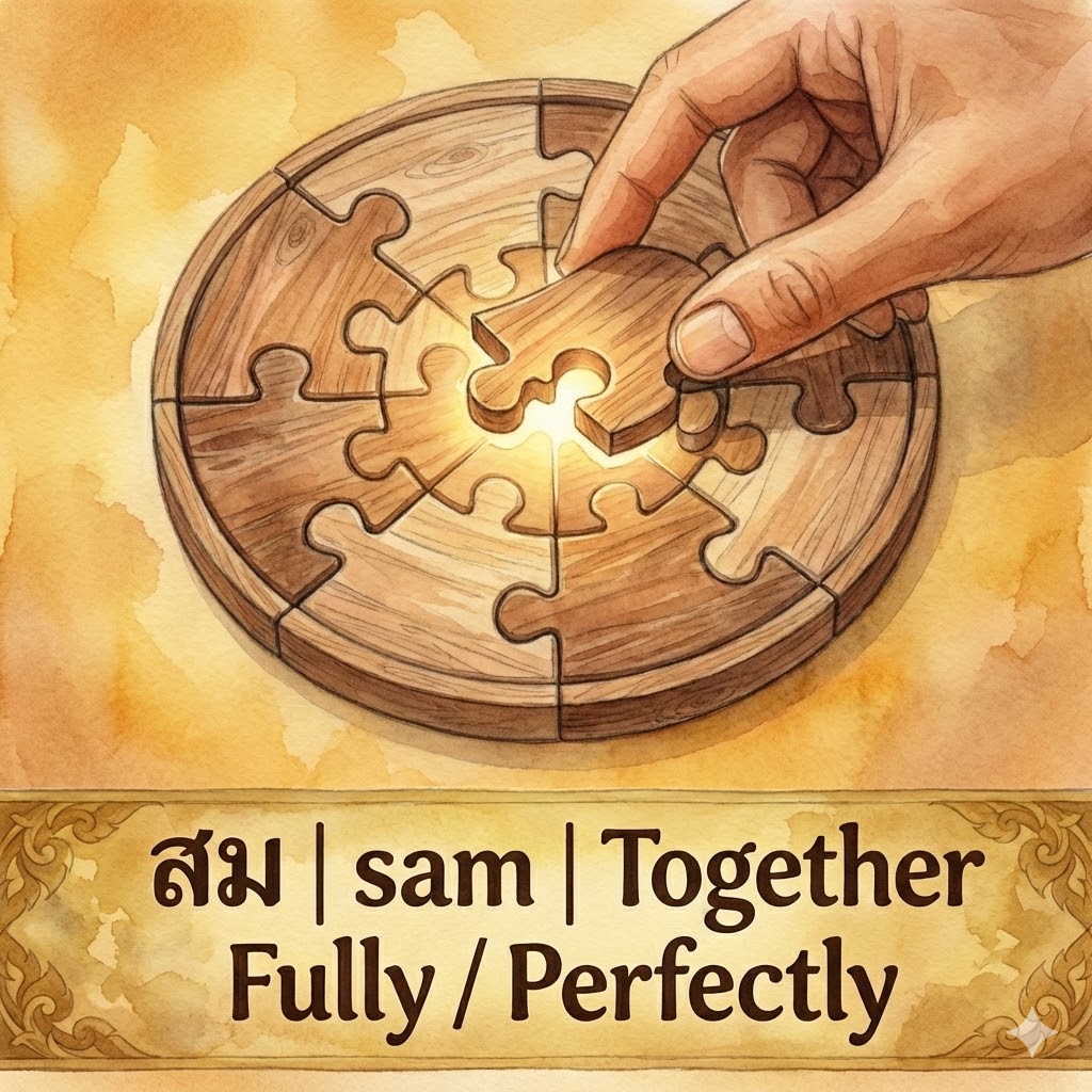 สม | sam | Together / Fully / Perfectly
